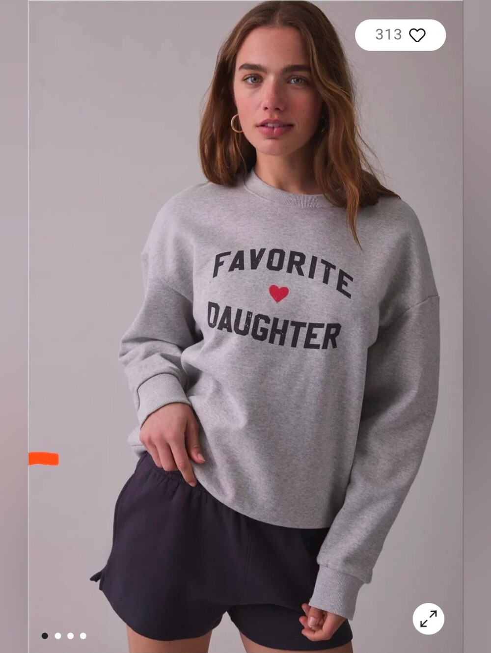 Favorite Daughter Crewneck Heathered Grey Preppy Comfy Graphic